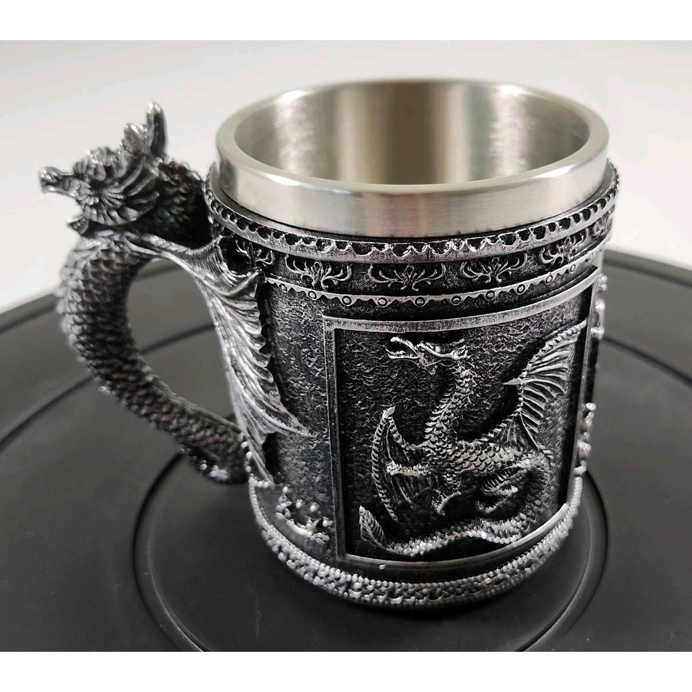 Serpentine Dragon Stainless Steel Lining Decorative Novelty Mug